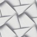 Papel pintado no tejido con formas geométricas y efecto metálico en gris