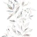 Papel pintado no tejido hojas naturaleza floral mate en blanco grisáceo