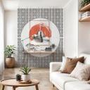 Separador de ambientes, biombo, pantalla de privacidad colgante Paisaje japonés - 8 piezas