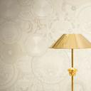 Versace ikke-vævet tapet Art De La Table Circles Floral Meander Medusa Beige Metallic