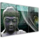 3 stykke lærredsprint, Zen Buddha turkis wellness