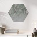 Wanddecoratie exotische palmbladeren roze-groen - Ms Tiff - Alu-Dibond