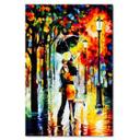 Canvasbillede, Par under en paraply