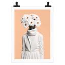 Póster Dama blanca con flores - Treechild