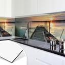 Revêtement pour cuisine - Alu-Dibond - Coucher de soleil sur le lac