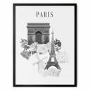Love your City - Paris schwarz-weiß Poster Zeichnung