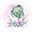 Sticker mural Kvilis - Tortue qui nage - Rond