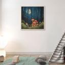 Cuadro de madera bosque y estrellas de noche - SpaceFrog Designs - Cuadrado