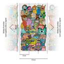 Tegneserietapet med farverige figurer - non-woven tapet tegneseriedesign - farverigt tapet