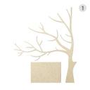 Panel mural de madera XXL árbol con corazones - álamo