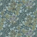 Papel pintado motivo floral verde azul - papel pintado con flores y hojas