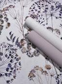 Ikke-vævet tapet blomster, blade blomstret natur mat i grå 