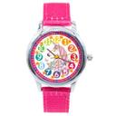 Kinder Armbanduhr Einhorn - Lernuhr analog - Pink