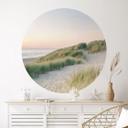 Vinilo decorativo Dunas en la costa holandesa - Zwart - Redondo