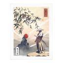 Póster Samurai con espada frente a la salida del sol - Roze