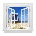 3D Wallsticker vindue firkantet - Strandstol
