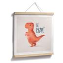 Póster Dino Be Brave - T-Rex - Tunaboylu - Cuadrado
