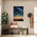 Tableau sur verre Heine - Two whales in space - Astro Cruise