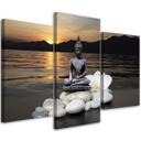 3 stykke lærredstryk, Buddha Zen Spa Sunset
