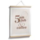 Plakat 5 am Club & Coffee | Kaffeslogan til café og køkken