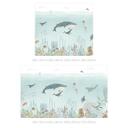 Papel pintado infantil Aventura submarina con animales marinos - azul - Oliver Robins