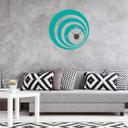 Wallsticker Retro Kreise Wanduhr - 97x97 cm