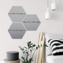 Hexagone - Alu-Dibond aspect argenté - Vis ris aime (Set de 3)
