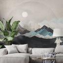 Fotomural de un tranquilo paisaje de montaña al atardecer - SpaceFrog Designs