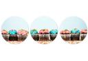 Tableau en verre - Party Cupcakes 02 - rond (3 parties)