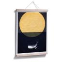 Póster Kubistika - Luna llena sobre el mar