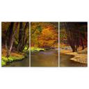 3 stykke lærredstryk, Autumn Forest River