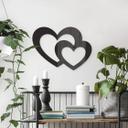 Decoración acrílica doble corazón