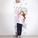 Børnetapet, non-woven tapet med illustration Kids Walls hvid, blå, beige