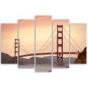 5 stykke lærredstryk, San Francisco Golden Gate Bridge