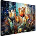 Canvasbillede, Abstrakte farverige blomster