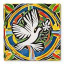 Glasbillede - Farverig fredsdue - inspireret af Matisse - Zamart