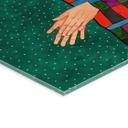 Acrylglas afbeelding Vrouw in gestreepte jurk met oranje bloemen - Hülya