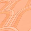 tapet med buer i art deco-stil orange hvid - grafisk tapet i retro-look 