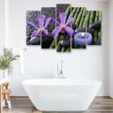 5 stykke lærred print bambus Zen blomst lys