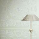 Versace ikke-vævet tapet Heritage Baroque Medallion Floral Green White Blue luksuriøst