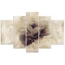 5 stykke lærredsprint, Rose Flower Beige Nature
