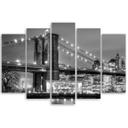 Lærredstryk 5 stykker, Manhattan Bridge New York