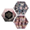 Hexagone - alu-Dibond Fredriksson - Géométrie en violet et or