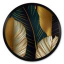 Póster Hojas de palmera abstractas doradas - Redondo