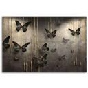 Canvasbillede, Sorte sommerfugle 3D