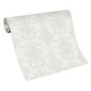 Papel pintado ornamental, papel pintado no tejido Erismann Versailles blanco, gris, plata