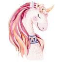 Sticker mural Kvilis - Tête de licorne rose