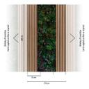 Fototapet med planter og træpaneler - nonwoven tapet naturdesign - stue tapet