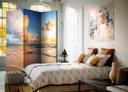 Screen room divider - Morgen ved havet, 3-delt