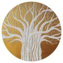 Vinilo decorativo Árbol de la vida blanco abstracto - Grande - Redondo